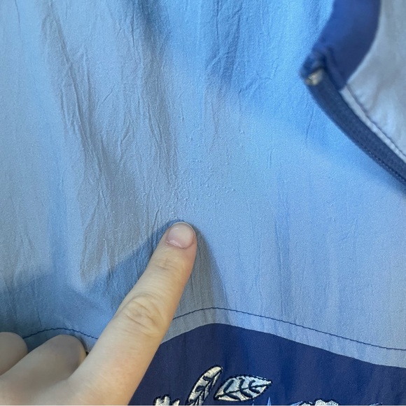 Vintage Blair Blue Floral Embroidered‎ Windbreaker - Womens Size Large - Picture 8 of 10